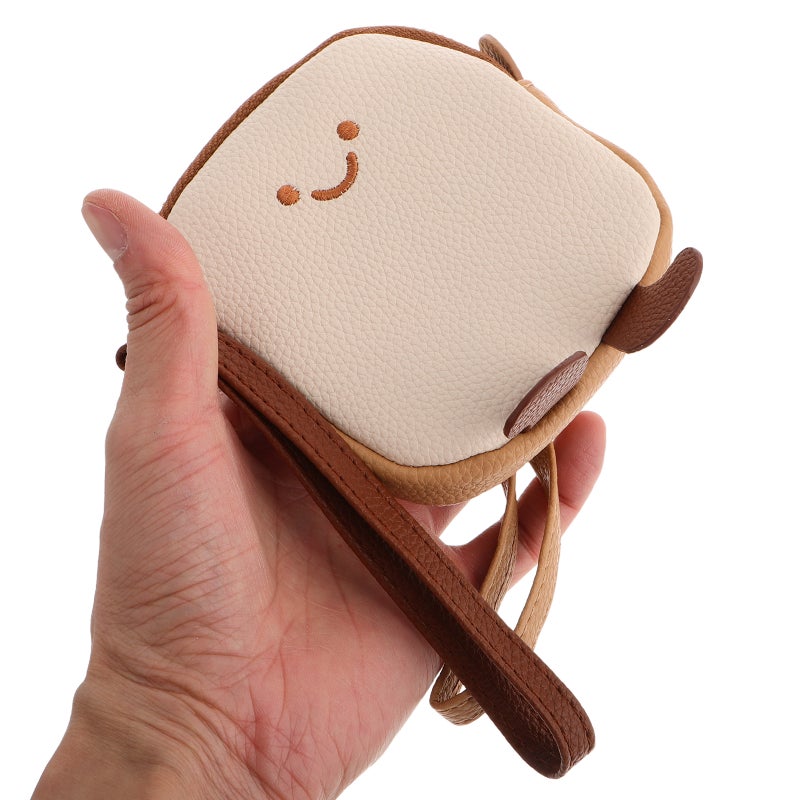 Cute Toast Purse Plush Bread Mini Wallet With Zippered Card Bag Small Plush Wallet For Everyday Use - Image 2