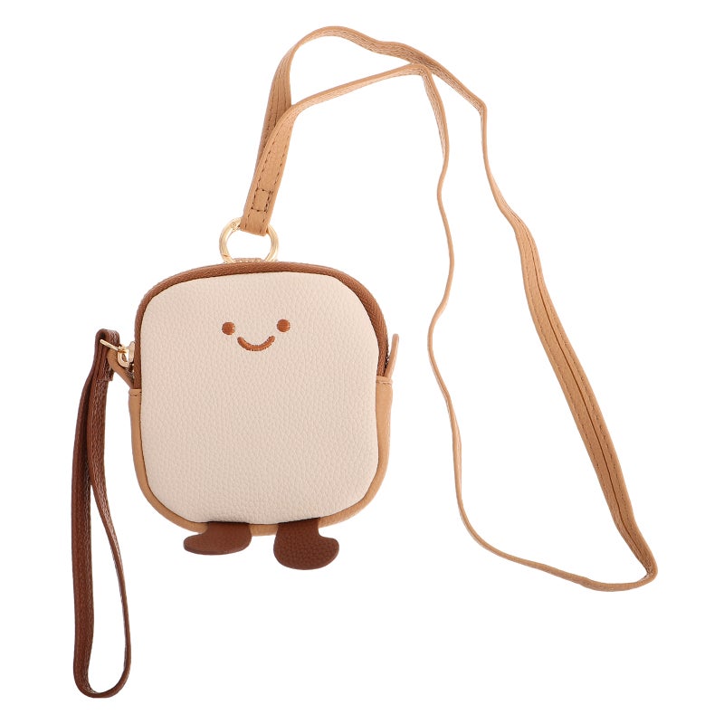 Cute Toast Purse Plush Bread Mini Wallet With Zippered Card Bag Small Plush Wallet For Everyday Use - Image 3