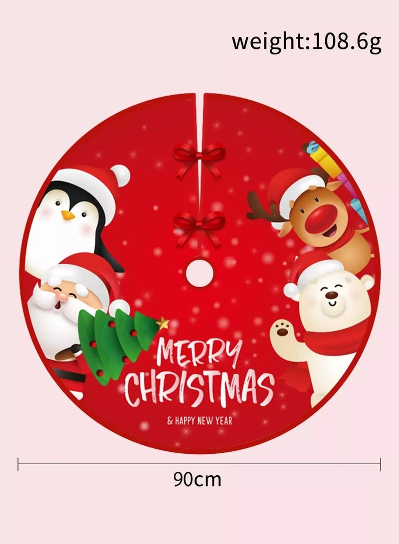 Generic 1pc Christmas Cartoon Graphic Tree Skirt - Image 3