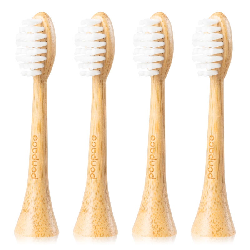 PONPACE Bamboo Toothbrush Heads Compatible with Philips Sonicare, Extra Soft Castor-Oil Bristles for Sensitive Teeth, Eco-Friendly & Gentle Cleaning - Image 1