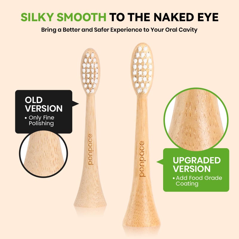 PONPACE Bamboo Toothbrush Heads Compatible with Philips Sonicare, Extra Soft Castor-Oil Bristles for Sensitive Teeth, Eco-Friendly & Gentle Cleaning - Image 5