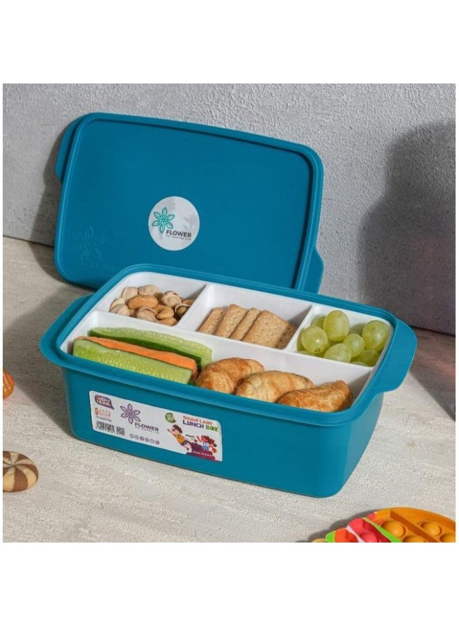 FLOWER Lunch Box 2L - Smart Divided Design To Keep Food Fresh  Safe Material And High Quality  Suitable For School, Trips - Image 4