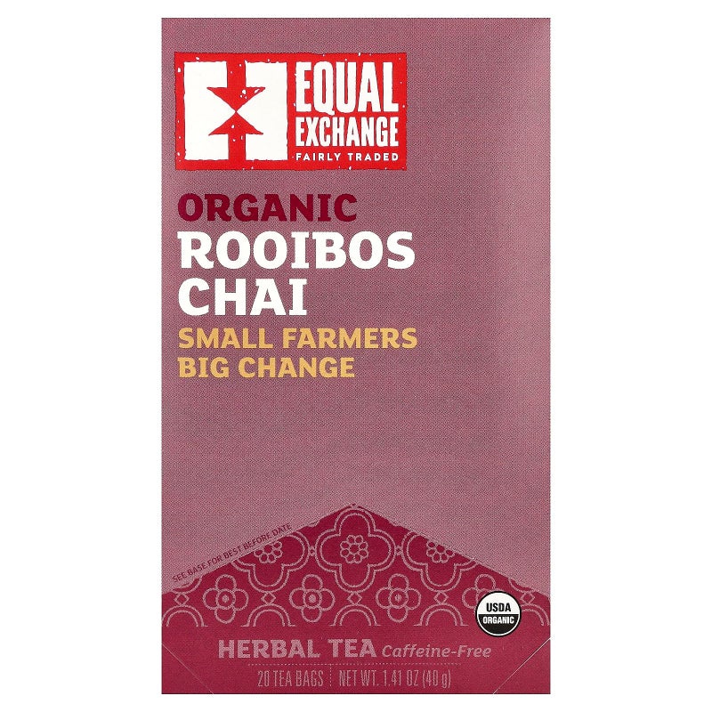 Equal Exchange Organic Rooibos Chai Herbal Tea CaffeineFree 20 Tea Bags 141 oz 40 g - Image 3
