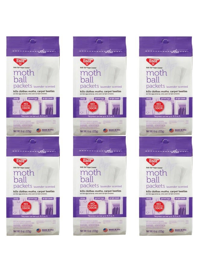 Enoz Moth Ball Packets - Lavender Scented, pack of 6 - Image 1