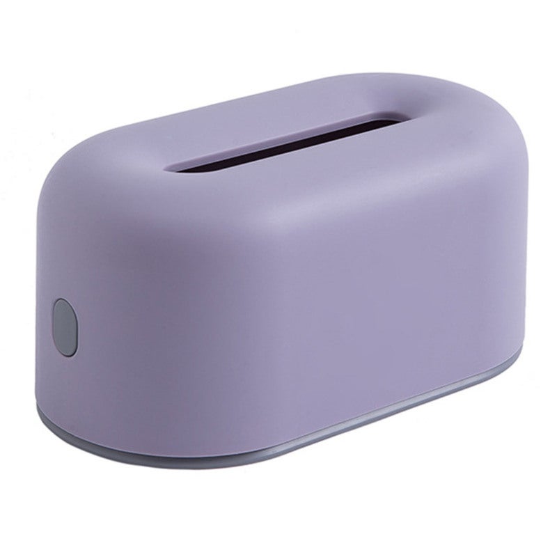 Plastic Tissue Box: Light Purple, Internal Elastic Band Fixation - Simple One-Click Operation, Tissue Box Dispenser for Home Bathroom, Office Desk, Bedroom Kitchen - Image 1