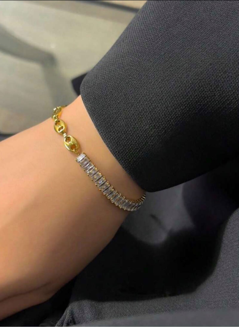 إيكوال اسوارة نسائية أنيقة من الاستانلس ستيل مطلية باللون الذهبي - Image 5