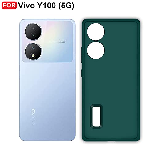 CEDO Back Cover for Vivo Y100 / Vivo T2 (5G) | Camera Bump Protection & Inner Velvet Fabric Lining | Ultra Slim Matte Soft Rubberised Case Cover (Green) - Image 2