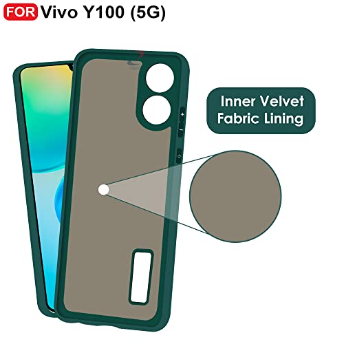 CEDO Back Cover for Vivo Y100 / Vivo T2 (5G) | Camera Bump Protection & Inner Velvet Fabric Lining | Ultra Slim Matte Soft Rubberised Case Cover (Green) - Image 4