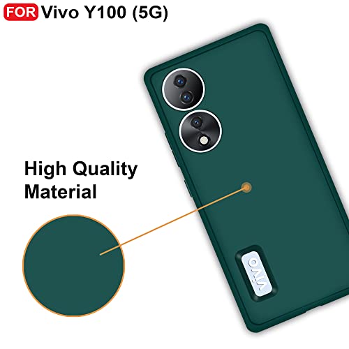 CEDO Back Cover for Vivo Y100 / Vivo T2 (5G) | Camera Bump Protection & Inner Velvet Fabric Lining | Ultra Slim Matte Soft Rubberised Case Cover (Green) - Image 5