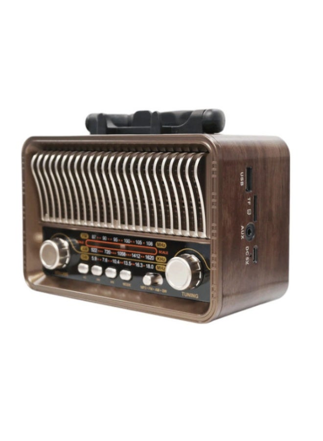 Meier M-1232 BT Retro Portable Radio Solar with Bluetooth and USB Brown - Image 1