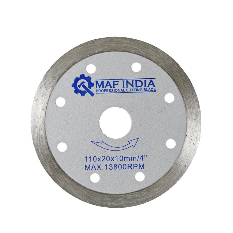MAF PRO شفرات قطع الماس بحافة مستمرة 4" / 110mm للرخام – ثقب 20mm، سمك 10mm، دقة احترافية - Image 1