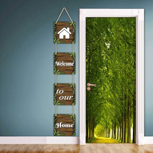 CVANU Wooden Wall Hanging Plaque with Inspirational Family Quote| Welcome to Our Home| Wall Decor for Living Room, Bedroom & Home Decoration (30 x 6 Inch)_08 - Image 4