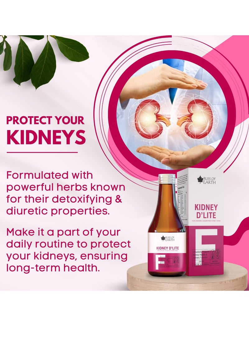 BLISS OF EARTH Liver & Kidney Cleanse LIquid Supplement, Natural Liver & Kidney Sugar Free Detox Syrup 200ml Each  - Image 2