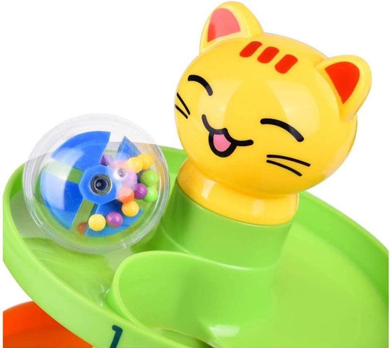 Playmate Super Spiral Tower - Ball Drop and Roll Activity Toy Cat Ball Drop Toys for Baby and Toddler, Learning Tower, Drop and Go Ramp Toys - Image 1