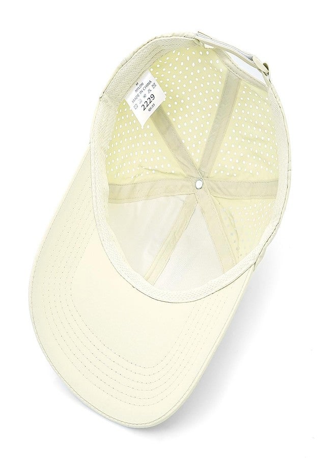 Taidor Quick Dry Baseball Cap Curved Brim Hat Laser Cut Mesh-Back Cap Beige M - Image 5