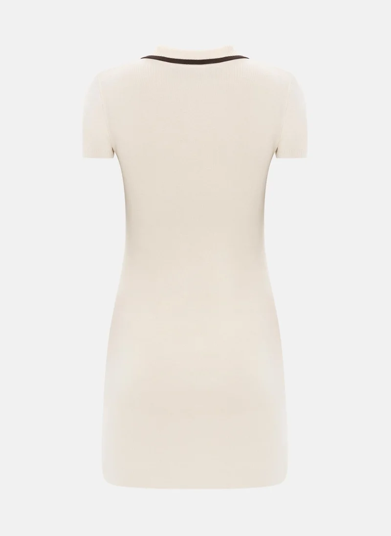 Lichi Knitted mini dress with contrast edge on the bodice