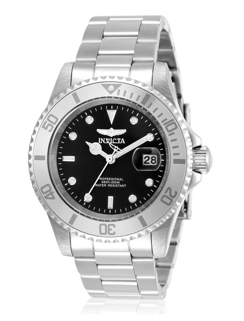 Invicta 40mm Men's Pro Diver Black Dial Silver Tone Stainless Steel Watch 34022 - Image 1