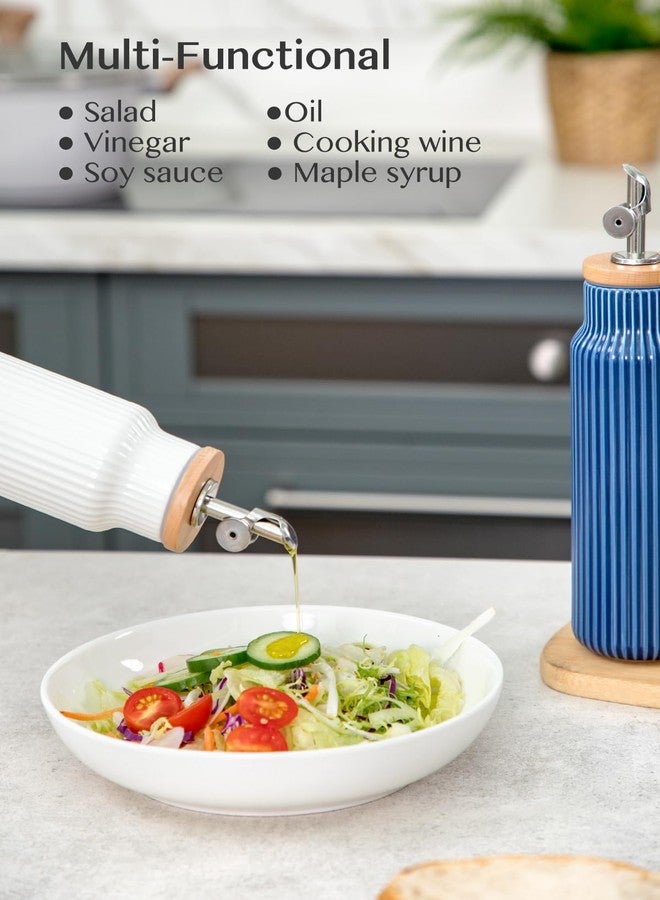 Nucookery Ceramic Olive Oil Dispenser Bottle for Kitchen, 14 oz Opaque Vinegar Dispenser Bottle, Large Capacity Cooking Oil Container for Storage Vinegar, Soy Sauce, Coffee Syrup, White - Image 5