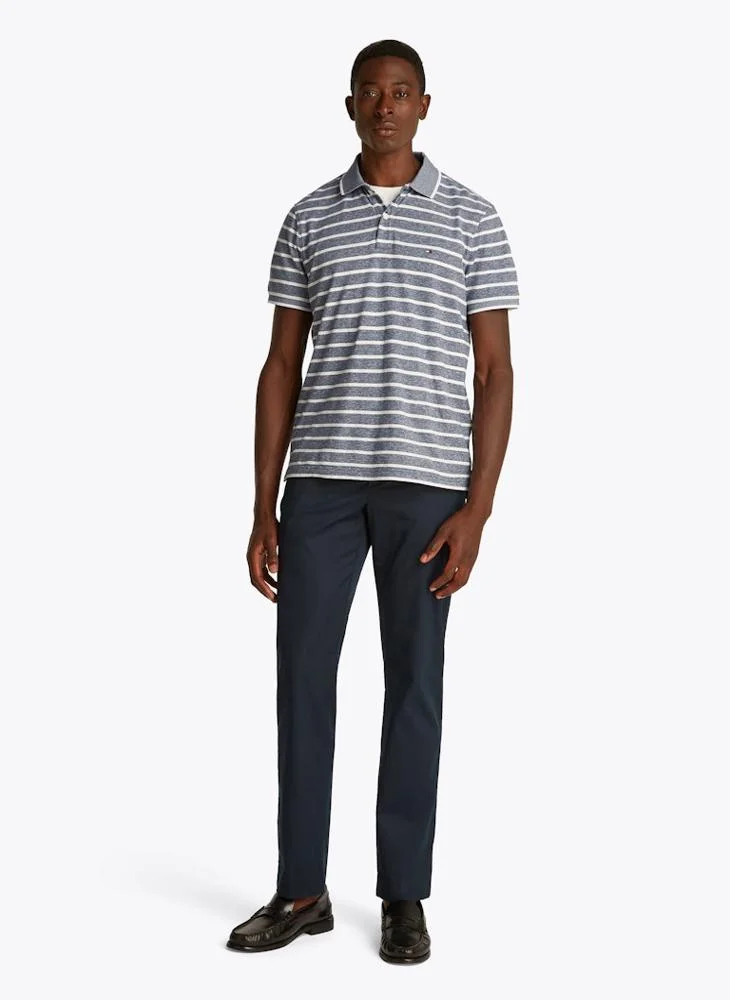 TOMMY HILFIGER Regular Fit Linen Short Sleeve Polo