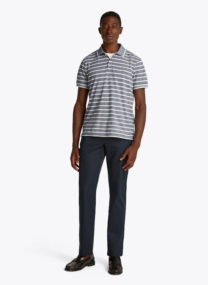 TOMMY HILFIGER Regular Fit Linen Short Sleeve Polo - Image 4