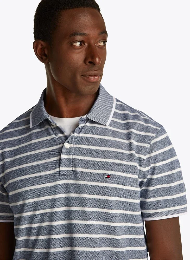 TOMMY HILFIGER Regular Fit Linen Short Sleeve Polo