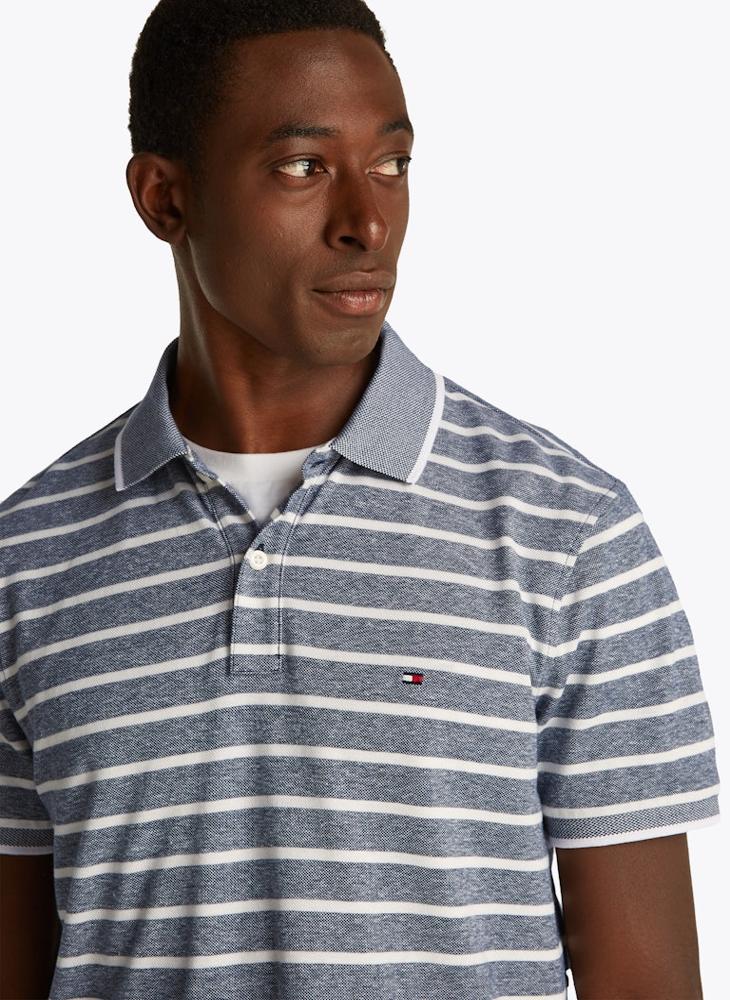TOMMY HILFIGER Regular Fit Linen Short Sleeve Polo - Image 3