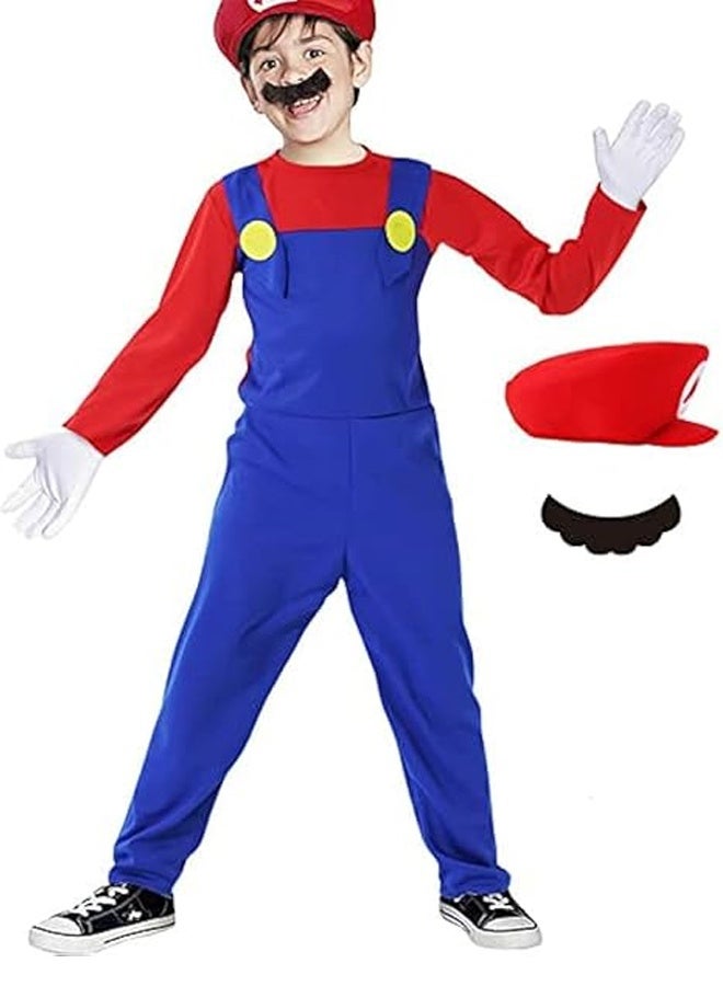 هالامودو زي سوبر برادر للأطفال زي ماريو هالوين للأطفال كوسبلاي مع ملحقات - Image 1