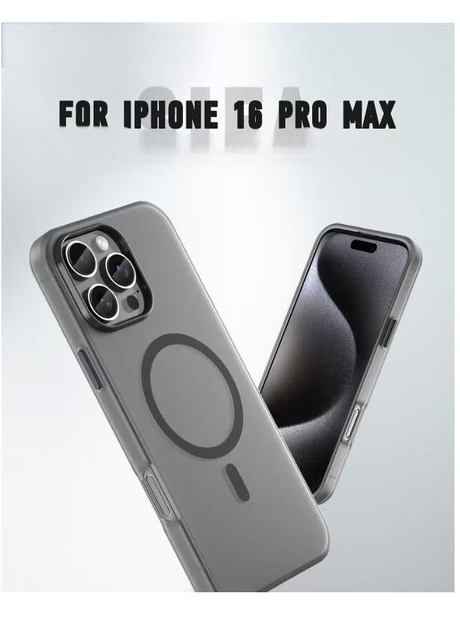 iPhone 16 Pro Max Case, Magnetic [Compatible with Magsafe] Frosted Case Cover, [Anti-Drop Shockproof] [No Yellowing] Back Cover, Slim Skin Feel Case for iPhone 16 Pro Max, Translucent Black - Image 2