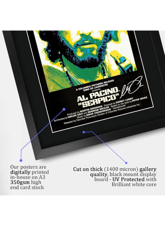 HWC Trading HWC Trading Serpico The Cast Al Pacino 16 x 12 inch Framed Gifts Printed Poster Signed Autograph Picture for Movie Memorabilia Fans - 16" x 12" Framed  - Image 4