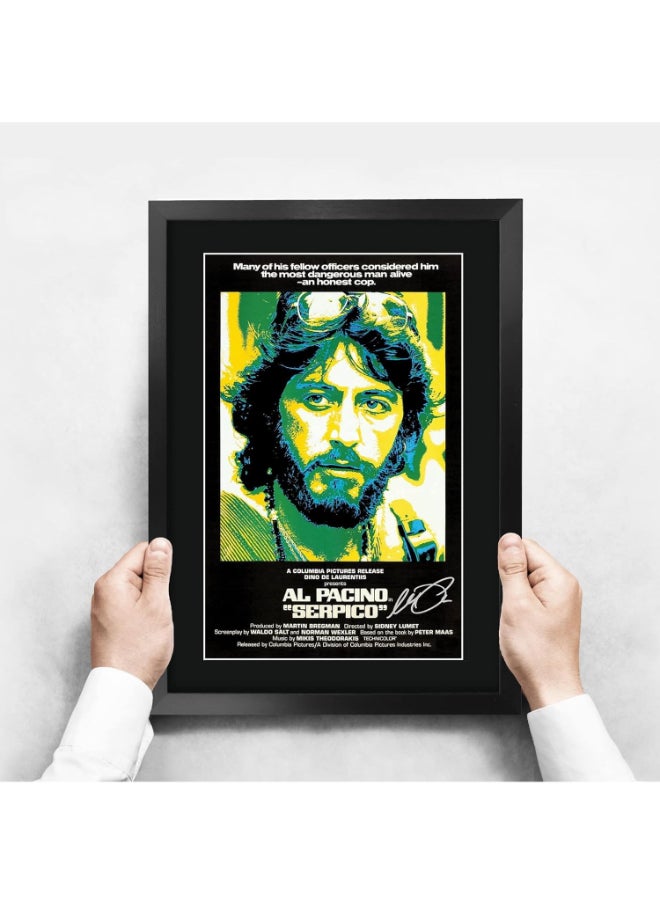 HWC Trading HWC Trading Serpico The Cast Al Pacino 16 x 12 inch Framed Gifts Printed Poster Signed Autograph Picture for Movie Memorabilia Fans - 16" x 12" Framed  - Image 3