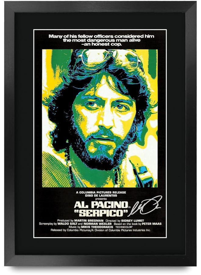 HWC Trading HWC Trading Serpico The Cast Al Pacino 16 x 12 inch Framed Gifts Printed Poster Signed Autograph Picture for Movie Memorabilia Fans - 16" x 12" Framed  - Image 1