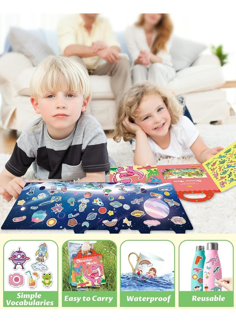 Zikra 3 Pack Jelly Reusable Sticker Book for Toddlers 2-4 Years, Toddler Sticker Book Ages 1-3, 96 Pcs Toddler Craft Activities, Toddler Travel Toys Ages 2+ Girl Birthday Gifts - Image 4