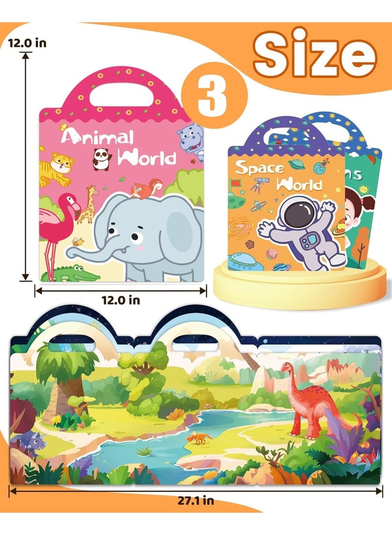 Zikra 3 Pack Jelly Reusable Sticker Book for Toddlers 2-4 Years, Toddler Sticker Book Ages 1-3, 96 Pcs Toddler Craft Activities, Toddler Travel Toys Ages 2+ Girl Birthday Gifts - Image 5