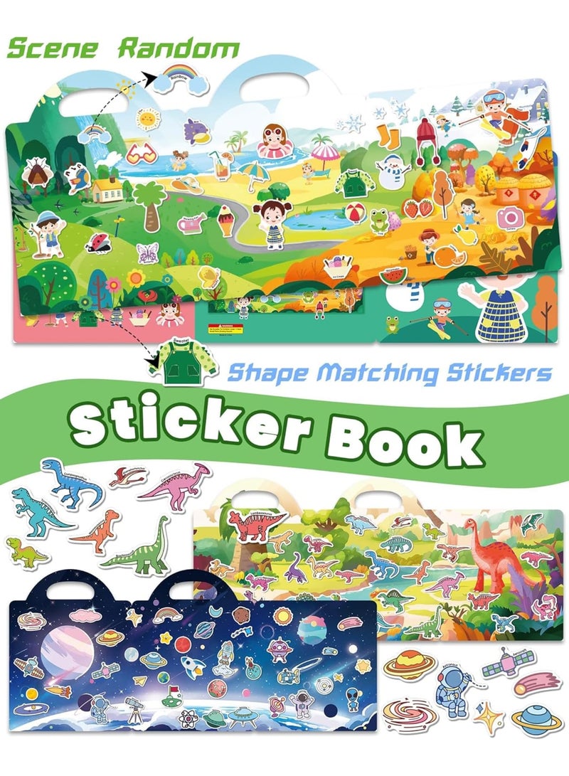 Zikra 3 Pack Jelly Reusable Sticker Book for Toddlers 2-4 Years, Toddler Sticker Book Ages 1-3, 96 Pcs Toddler Craft Activities, Toddler Travel Toys Ages 2+ Girl Birthday Gifts - Image 2