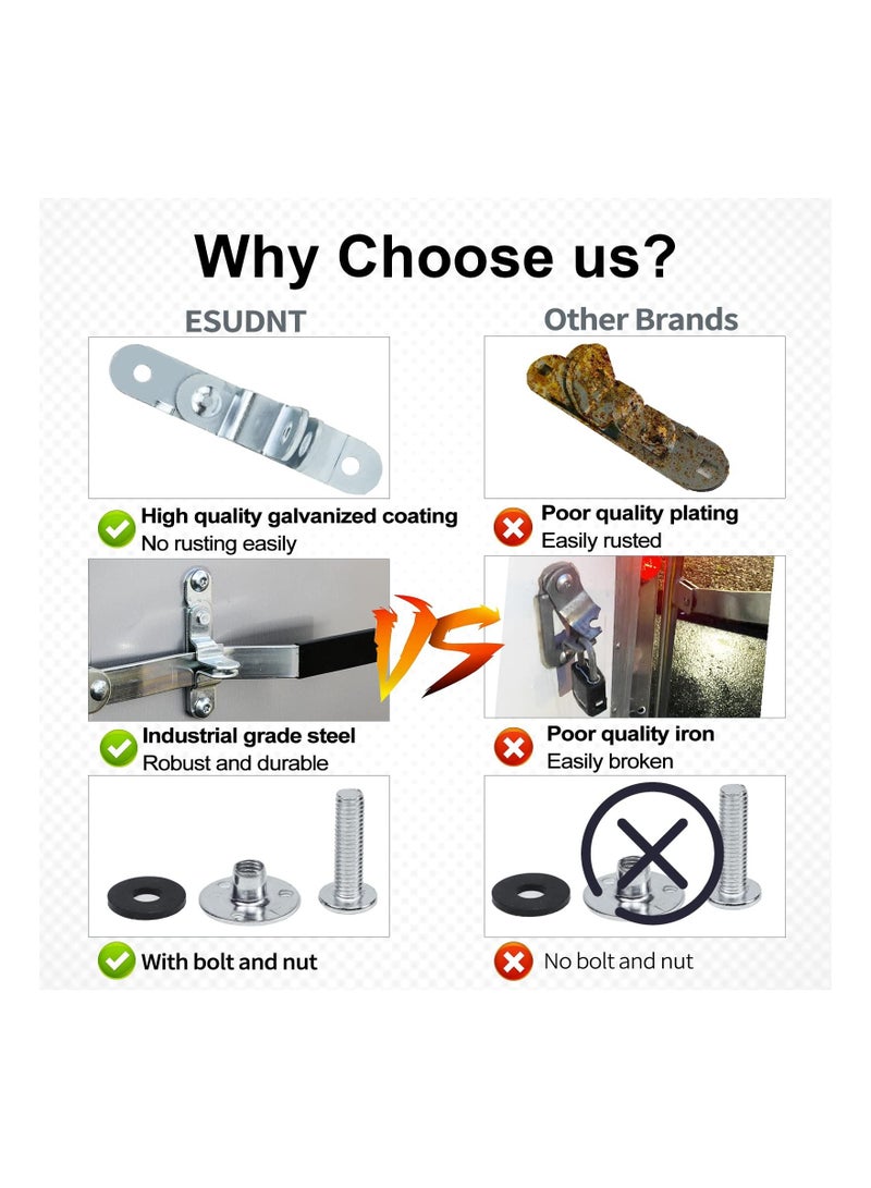 KASTWAVE Cargo Trailer Door Latch Hasp Keeper, for Ramp Padlock, Race Bar Lock Handle Enclosed Car Hauler, Enclosed Trailer Door Latch (Industrial Grade Steel, Comes with Screws and Waterproof Nuts) - Image 3