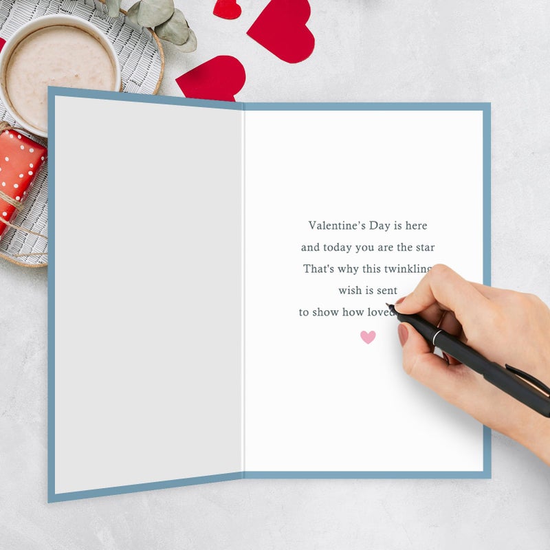 Ogeby Cute First Valentine's Day Card for Granddaughter, Starry Themed 1st Valentines Card from Grandpa Grandma, For You Granddaughter on Your First Valentine's Day - Image 4