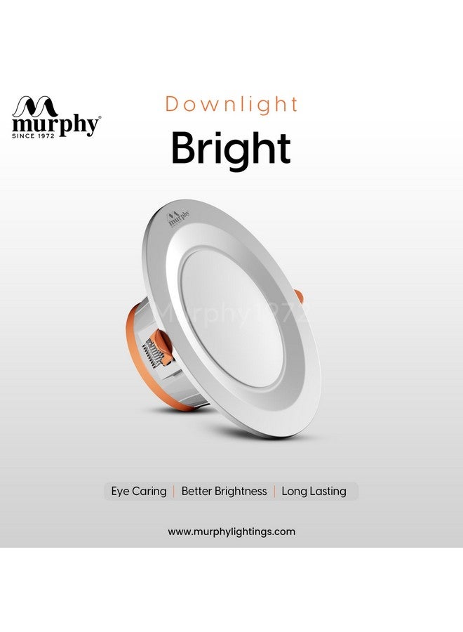 MURPHY Murphy 6W Bright LED Downlight - Cool White, Slim Round Recessed Ceiling Light, 3-Inch Junction Box Compatible, Anti-Glare Diffuser, Energy Efficient (Pack of 8, 2-Year Warranty) - Image 2