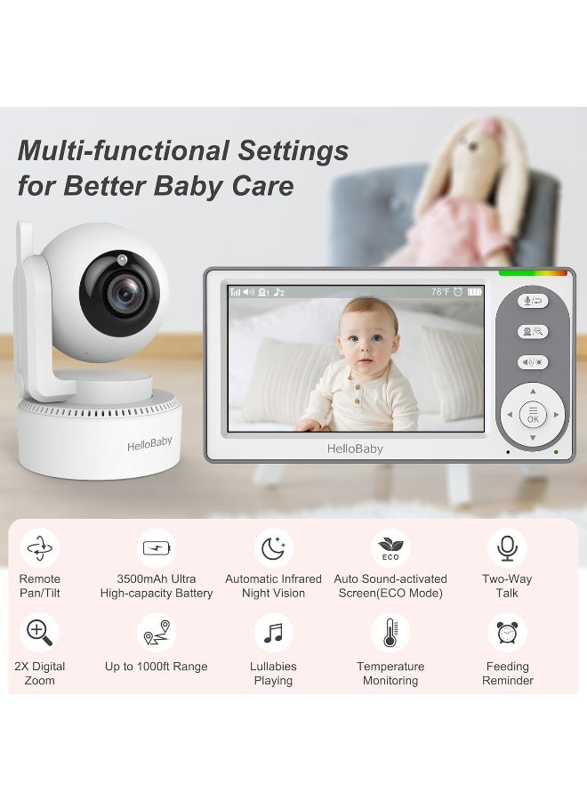 Hellobaby HB6148 Baby Monitor with Camera and Audio, 4.3 Inch Screen, Baby Monitor without WiFi - Image 2