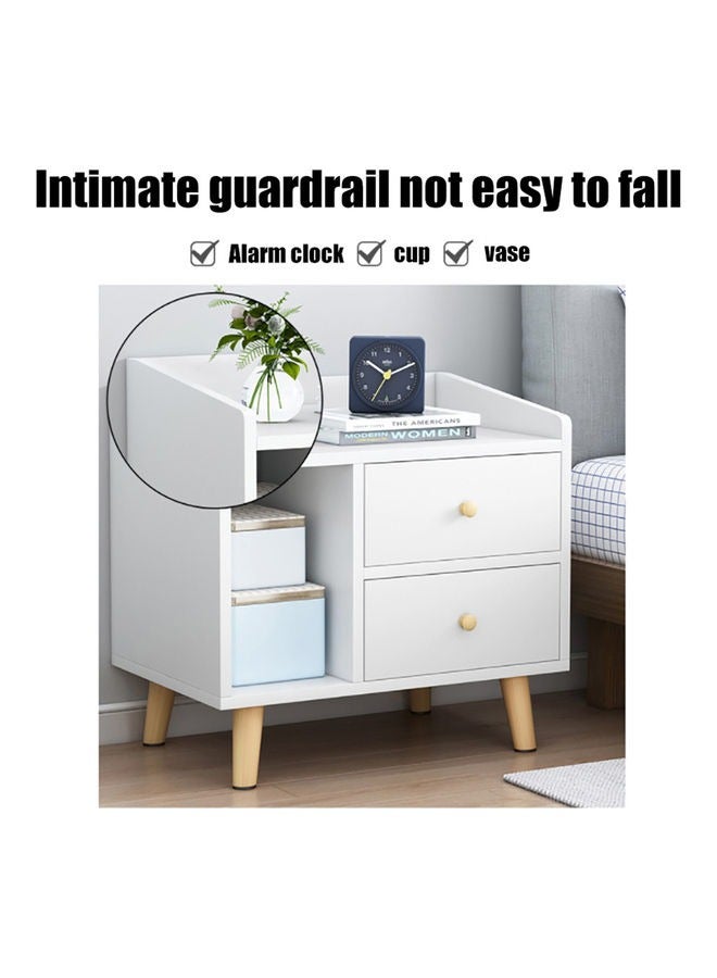 Hihonor Modern Nightstand, Adorable and Practical End Side Table with Open Storage Shelf, Fashion Bedroom Furniture (White,  2drawer with Compartment，48*43*30cm) - Image 4