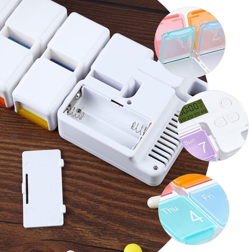 Detachable Electronic Weekly Medicine Organizer Box 7 Compartments Portable Sealed Pill Case with Timer Reminder for Travel and Daily Medication - Image 5