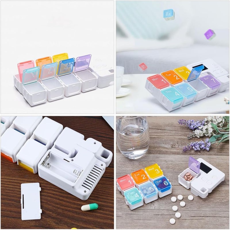 Detachable Electronic Weekly Medicine Organizer Box 7 Compartments Portable Sealed Pill Case with Timer Reminder for Travel and Daily Medication - Image 4
