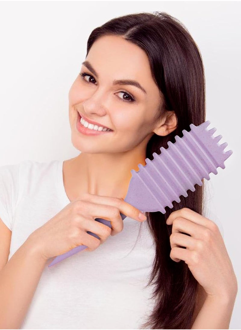 Kidoh Bounce Curl Defining Hair Brush for Curly Hair - Styling & Detangler Brush with Comb, Air-Filled Cushion, Vegan Fiber, Nylon Faux Boar Bristles for Smoothing, Detangling, Scalp Massage & Relaxation - Unisex Hair Styling Tool (Lavender)  - Image 3