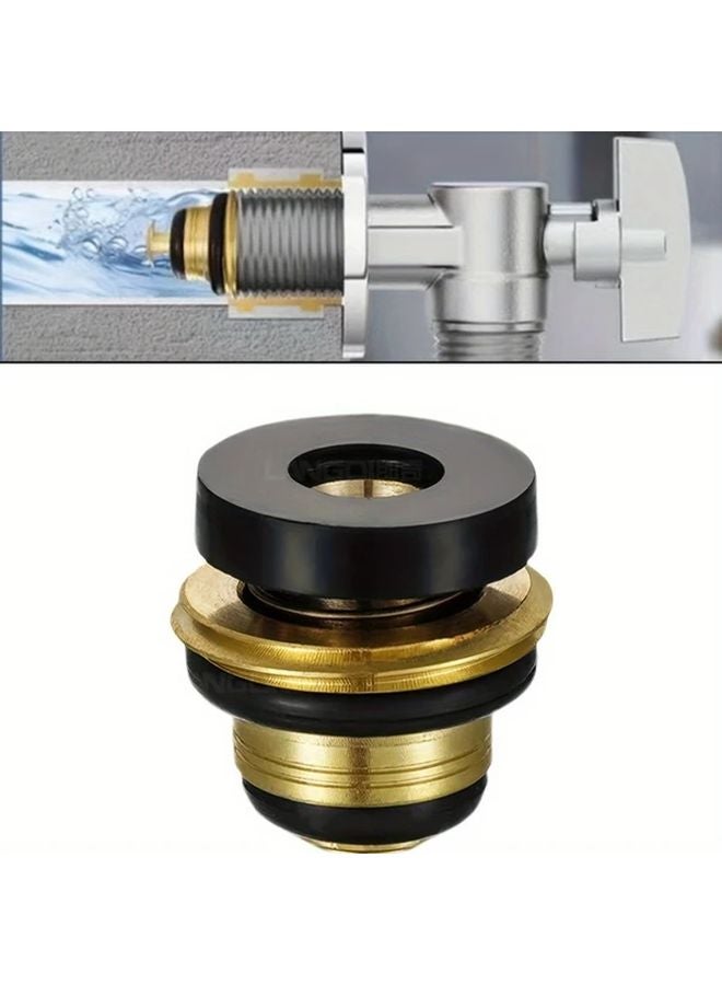 Golden Brass Angle Valve Faucet 21mm Single Hole Deck Mount Water Saving Brushed Metal Finish Copper Core - Image 2