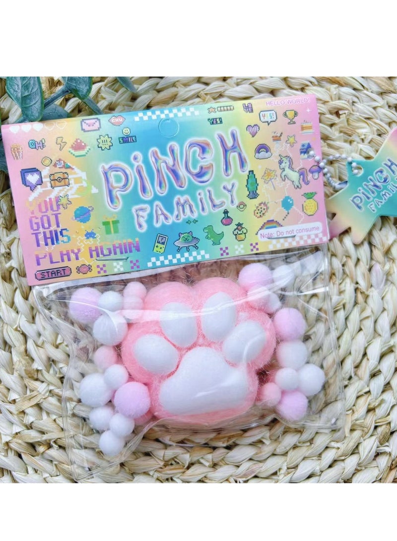 فاميلي مجموعة من 4 ألعاب ضغط، ألعاب طعام لتخفيف التوتر، كعكة دونات وافل لطيفة، ألعاب ضغط لتخفيف التوتر، أقدام قطط ناعمة لتخفيف التوتر، مناسبة للأطفال والكبار والمنزل والمكتب والاسترخاء - Image 4