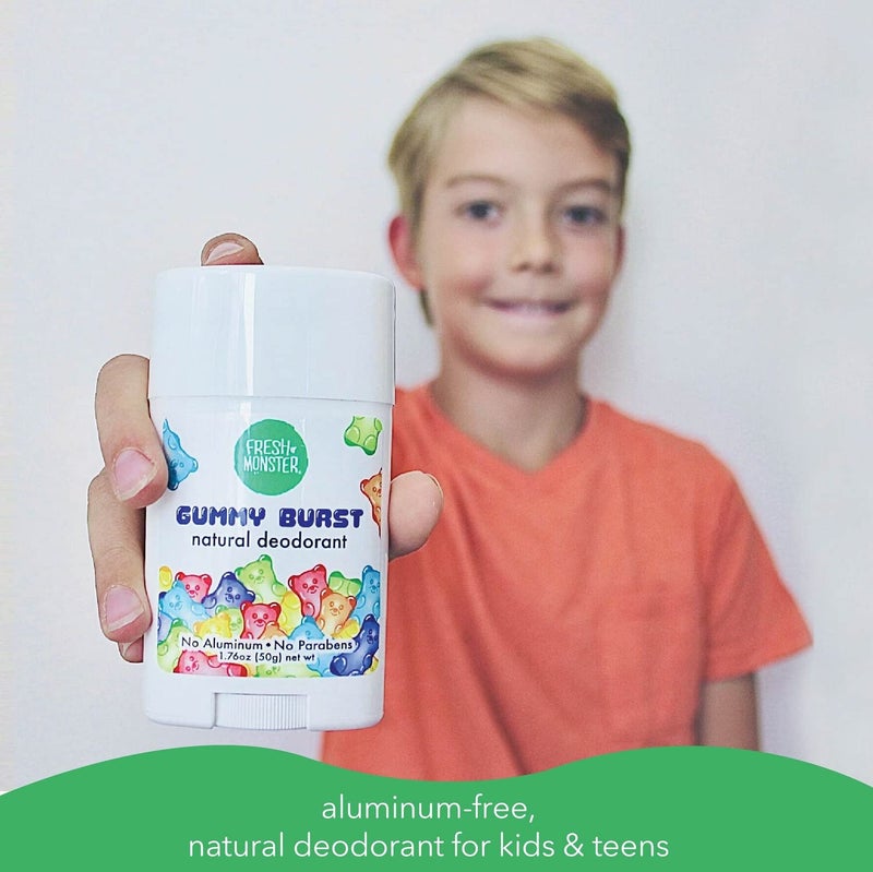 Fresh Monster Natural Deodorant for Kids & Teens I Mom's Choice Gold Award Winner | Aluminum-Free, Paraben-Free, Hypoallergenic I 24-Hour Protection I Beach Gummy Burst Scent I 1.76 oz - Image 4