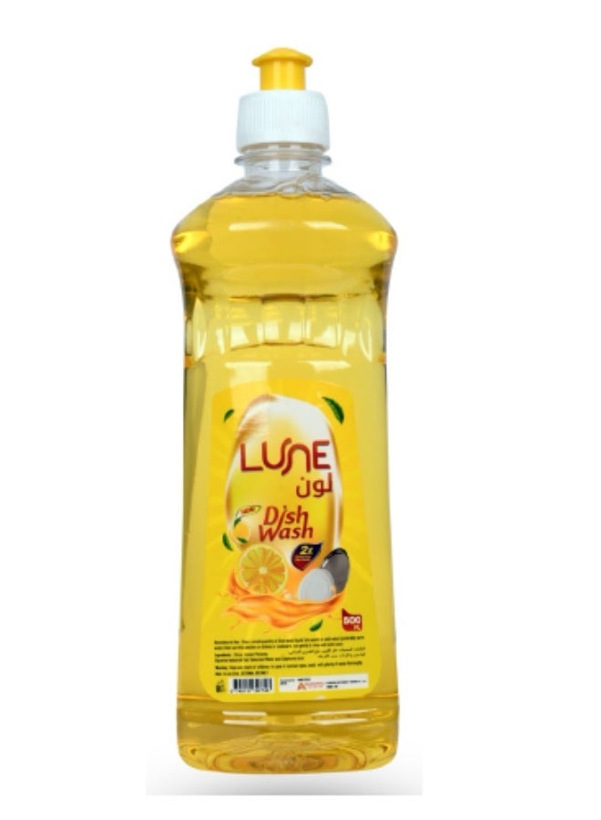 Lune. LUNE Lemon Dish Wash Liquid 500ml | Powerful Grease Cleaner - Image 1