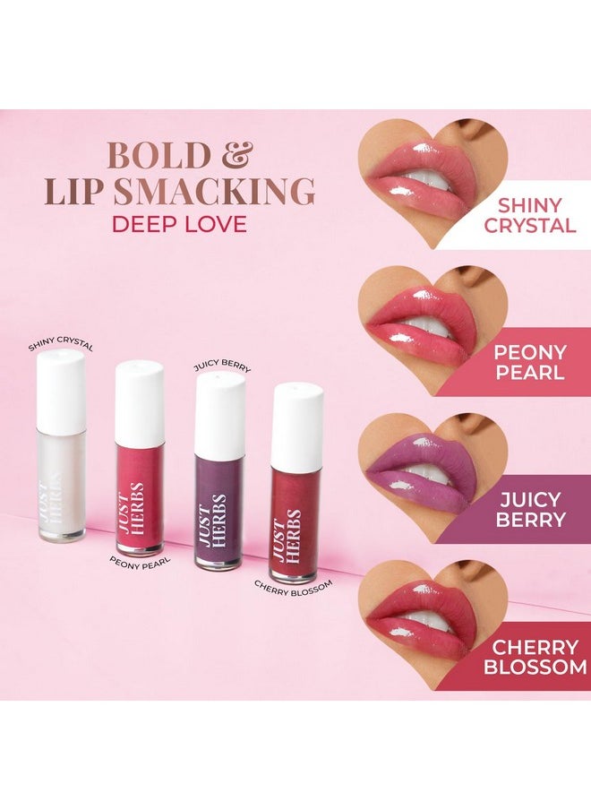 Just Herbs 4 In 1 Lip Gloss For Women, Serum Infused Non-Sticky Glossy And Hydrating Lip Gloss 4 Gm (Deep Love)  - Image 2