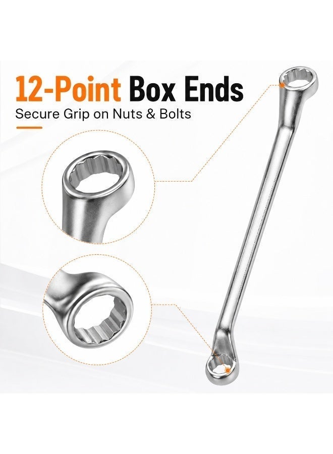 12mm x 13mm Deep Offset Double Box End Wrench, Metric 12-Point Ring Spanner, Heavy Duty Chrome Vanadium Steel Hand Tool for Automotive & Mechanical Repair in Tight Spaces - Image 4