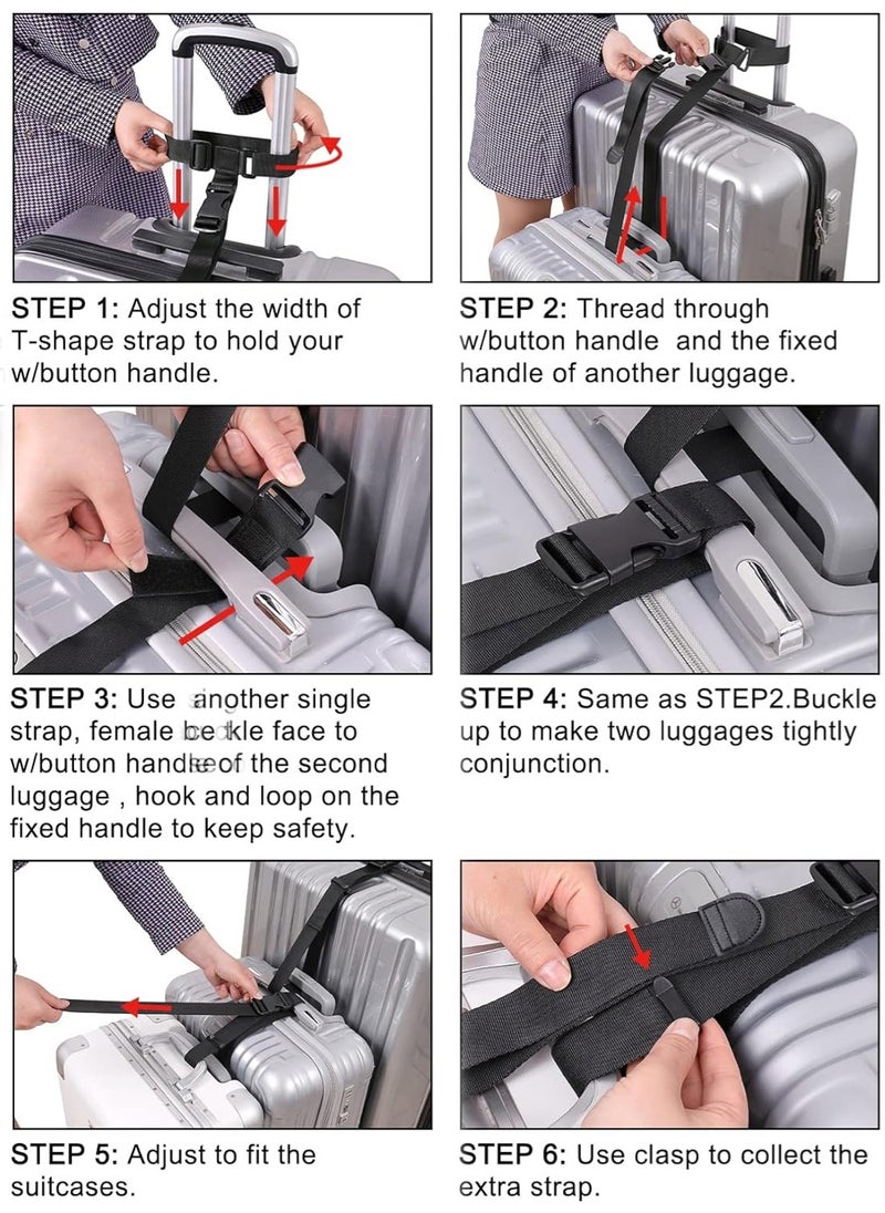Generic - Luggage Connector Straps, Add a Bag Suitcase Strap Belt, Luggage Clip Link, Multi Adjustable Travel Attachment Accessories for carry-on Bag Stacker - Image 1