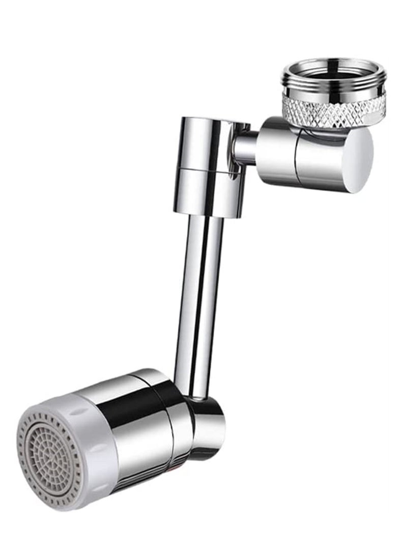1800° Large Angle Swivel Faucet Aerator, Durable Splash Resistant Faucet Extender, Two Water Saving Faucet Aerators for Bathroom Sink, Kitchen Sink (24 mm) - Image 1
